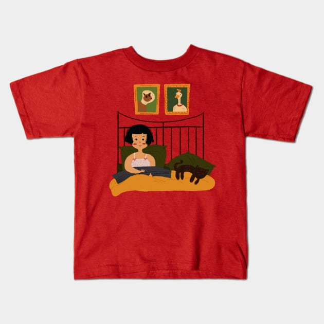 Amelie Kids T-Shirt by Fatemeh.art